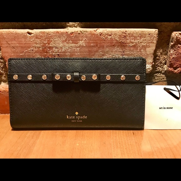 Kate Spade Black Wallet with Crystal Accents! - Picture 2 of 8